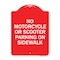 Signmission No Motorcycle or Scooter Parking on Sidewalk, Red & White Aluminum Sign, 18" x 24", RW-1824-23840 A-DES-RW-1824-23840 - alternate 1